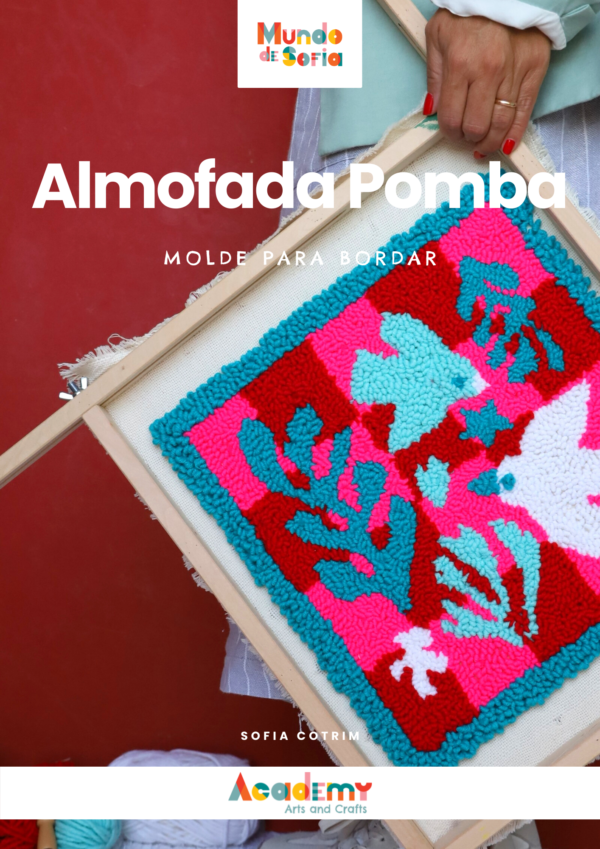 E-Book Almofada Pomba - Bordado agulha mágica - Moldes e prints