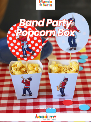 Festa da Banda- Caixa de Pipocas - Moldes e prints